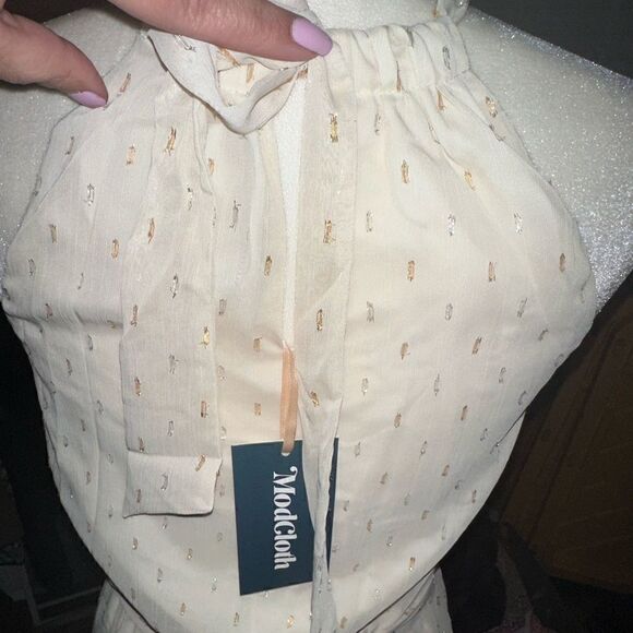 NWTs ModCloth Illuminated Elegance Chiffon Maxi Dress Size Small - Picture 7 of 9